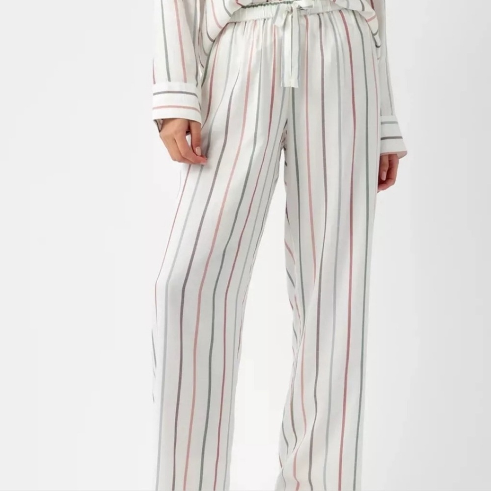Cozy Earth Soft Woven Pajama Set Cottage Stripe Women's Size Large - Picture 4 of 7